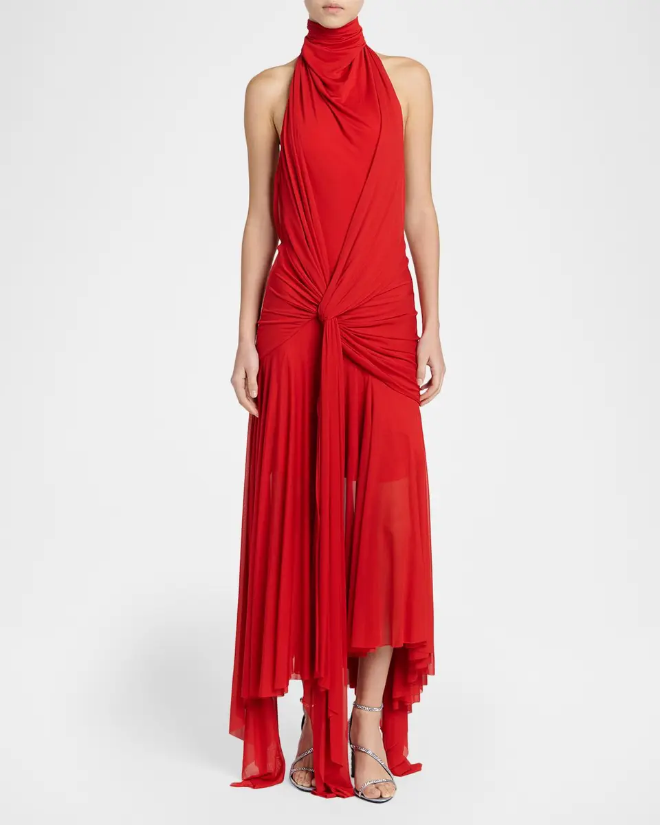 Alexander McQueen Knotted Jersey Draped Maxi Dress | Thumbnail 2 Alexander McQueen Knotted Jersey Draped Maxi Dress | Thumbnail 2