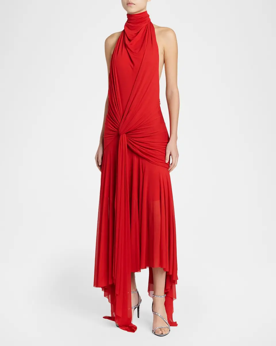 Alexander McQueen Knotted Jersey Draped Maxi Dress | Thumbnail 3 Alexander McQueen Knotted Jersey Draped Maxi Dress | Thumbnail 3
