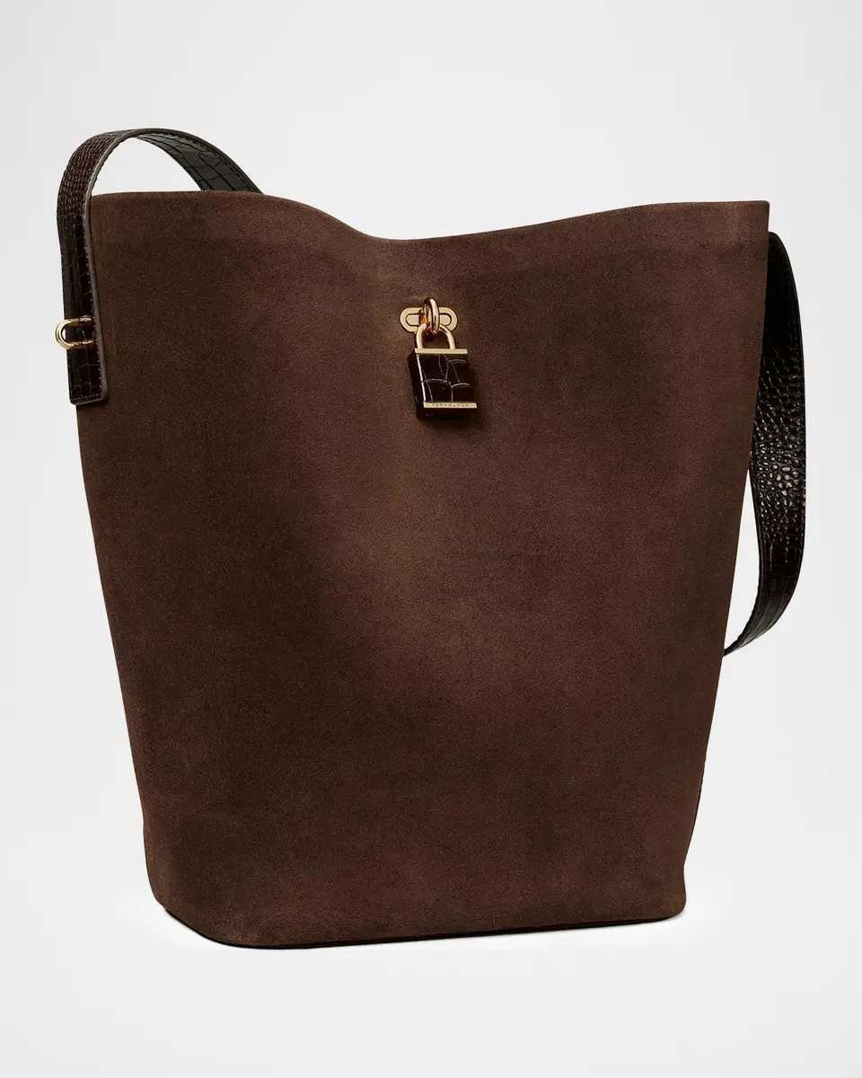 Tory Burch Lock Suede Bucket Bag | Thumbnail 2