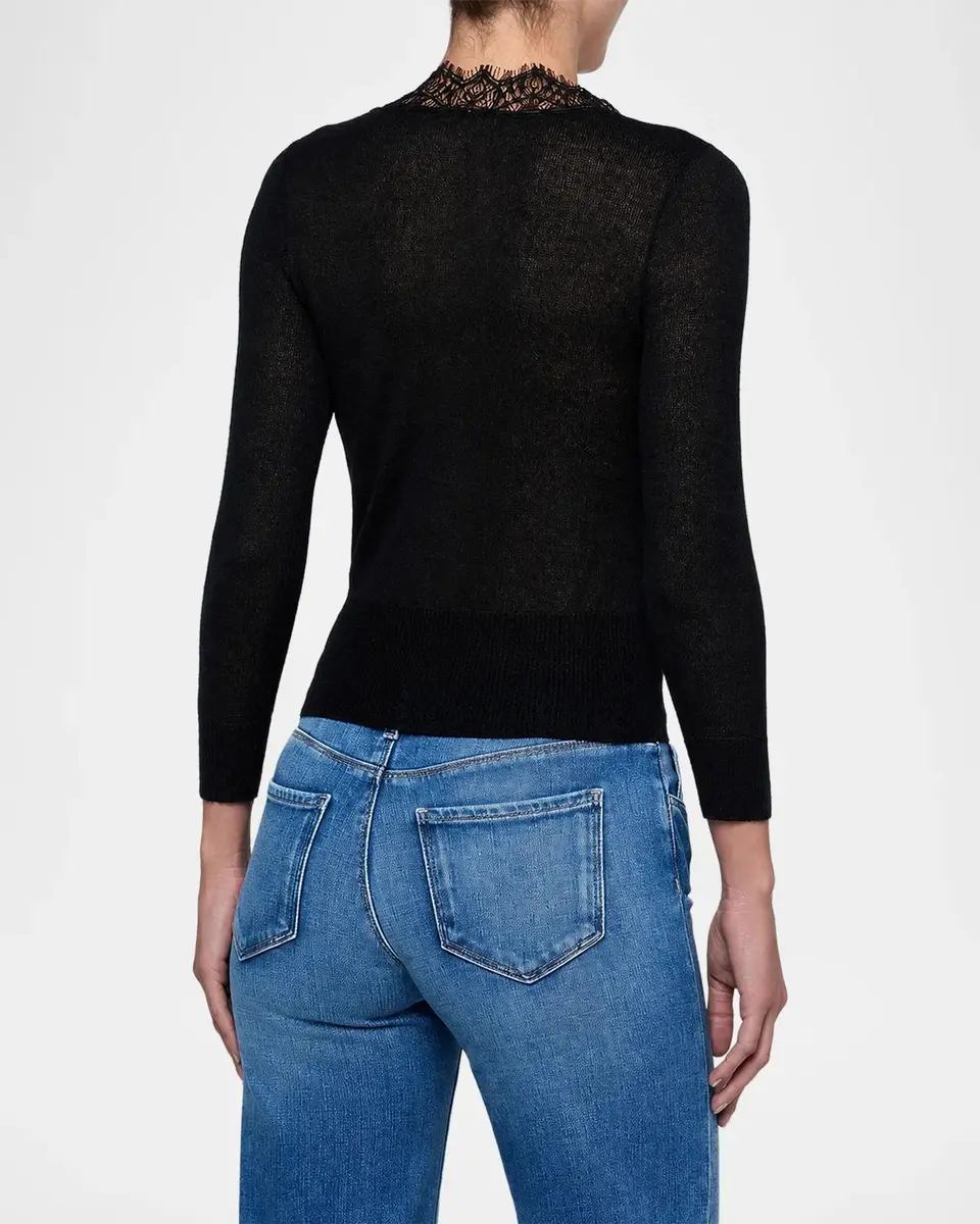 L'Agence Eluna Lace-Trim Cardigan | Thumbnail 3