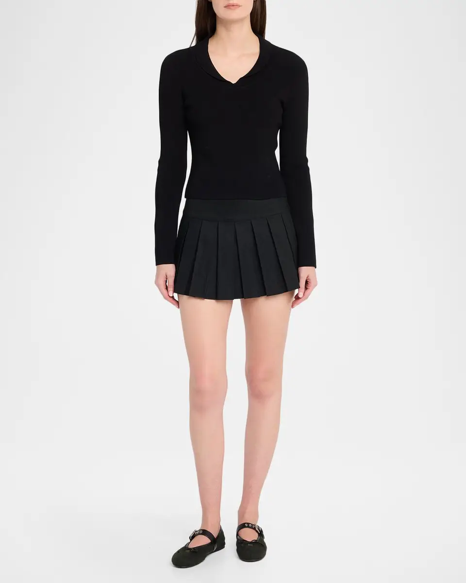 Miu Miu Flannel Leather-Strap Ballerina Flats | Thumbnail 3 Miu Miu Flannel Leather-Strap Ballerina Flats | Thumbnail 3