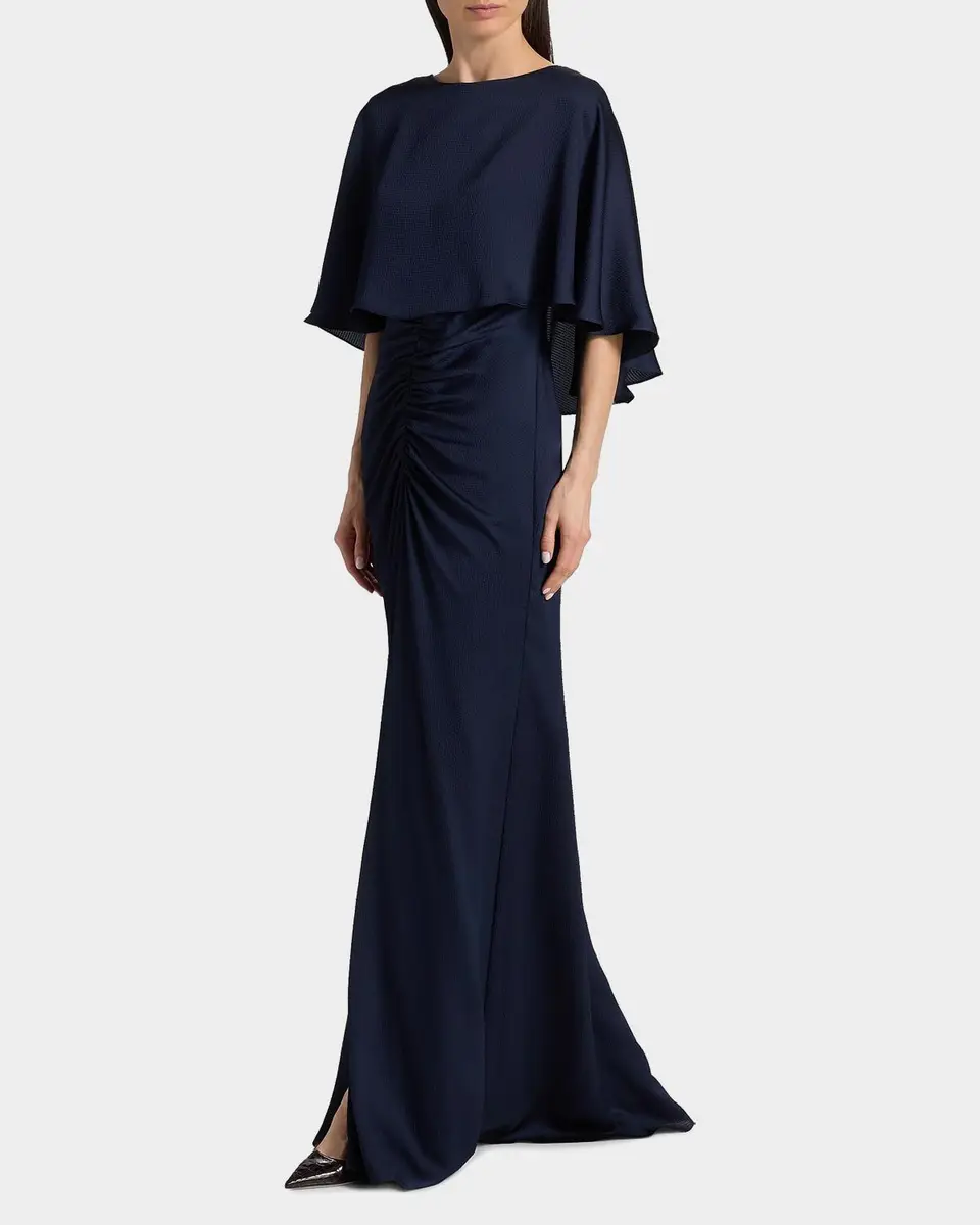 Amsale Capelet Ruched Gown | Thumbnail 2