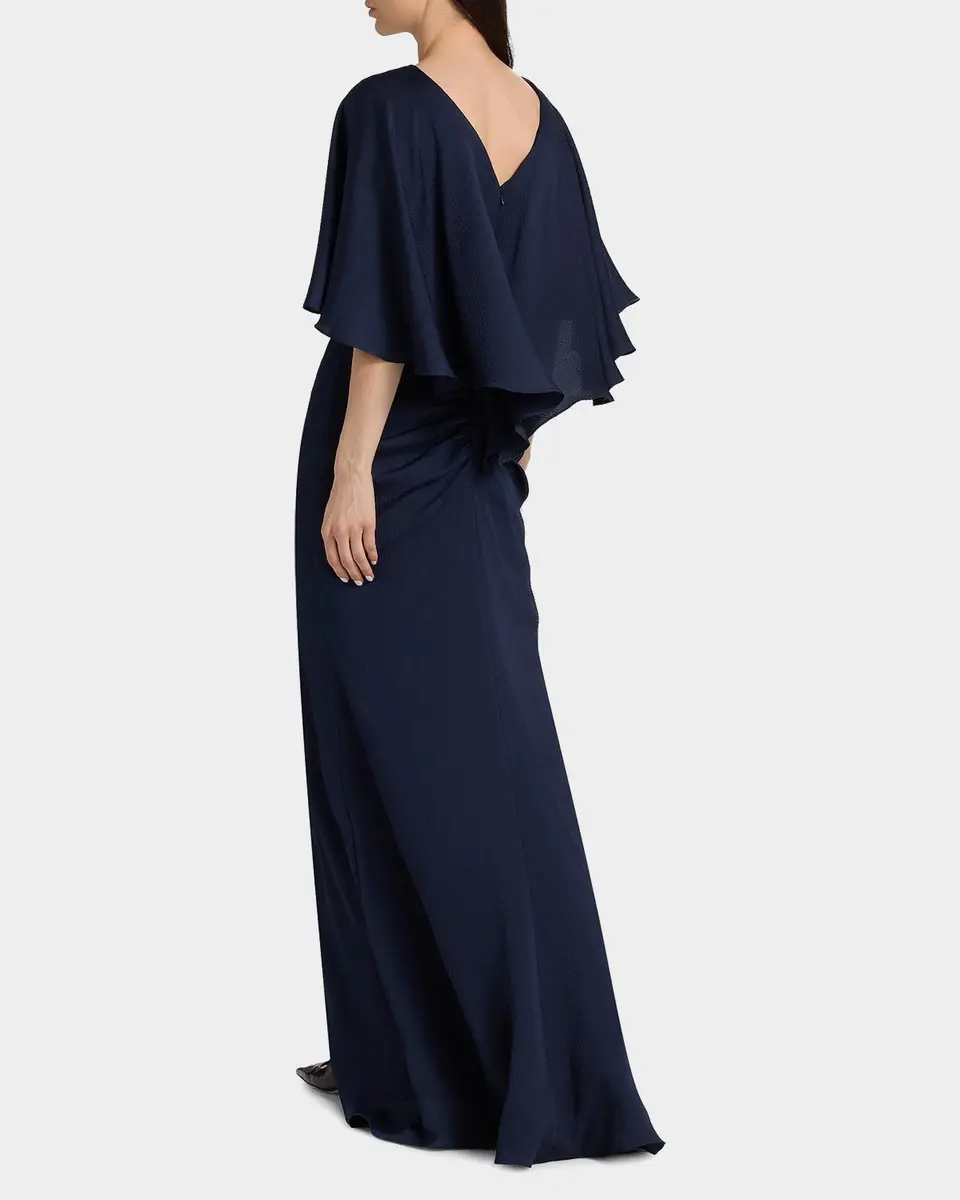 Amsale Capelet Ruched Gown | Thumbnail 3