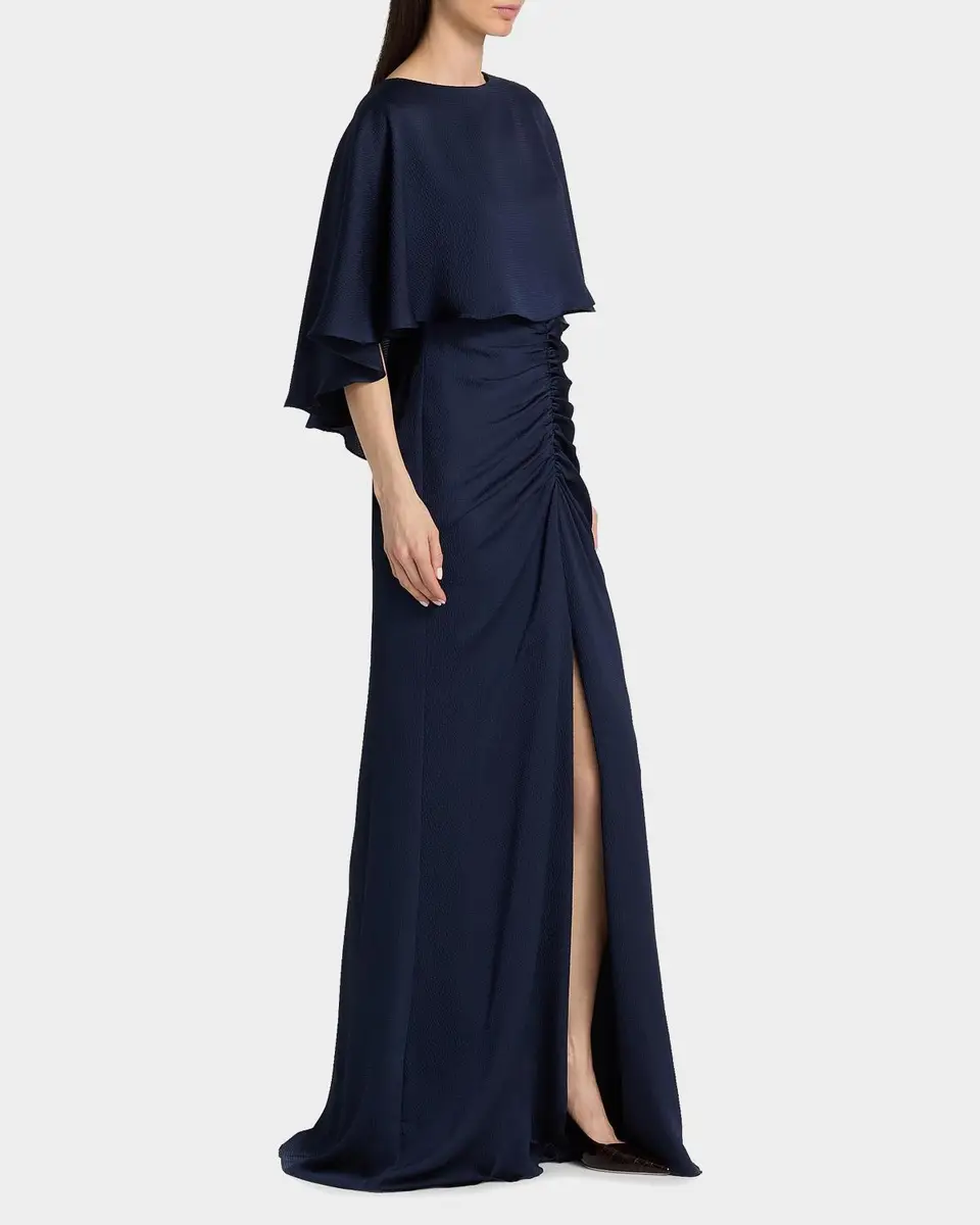 Amsale Capelet Ruched Gown | Thumbnail 7