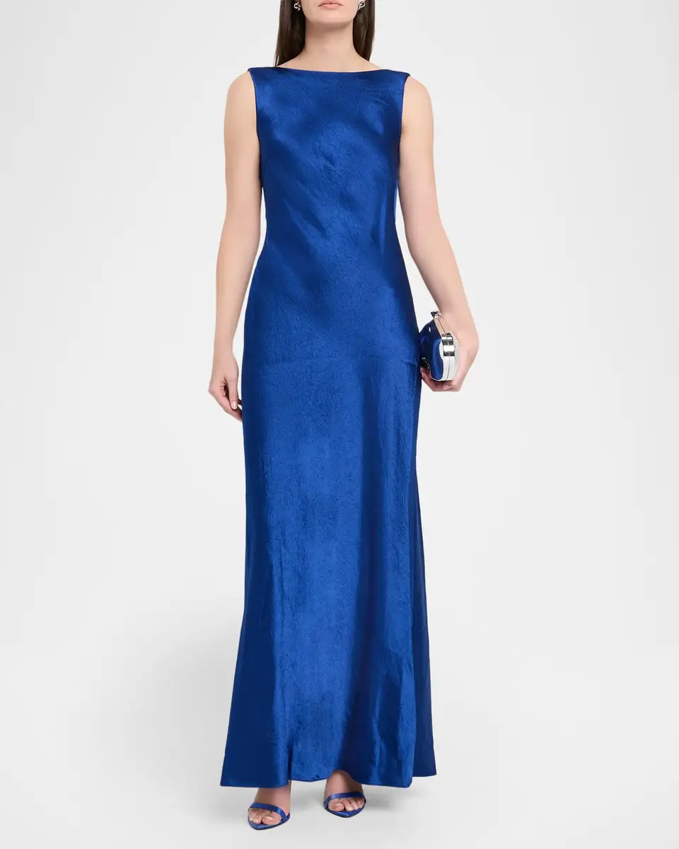 Jason Wu Collection Sleeveless Cowl Backless Satin Maxi Dress | Thumbnail 2 Jason Wu Collection Sleeveless Cowl Backless Satin Maxi Dress | Thumbnail 2
