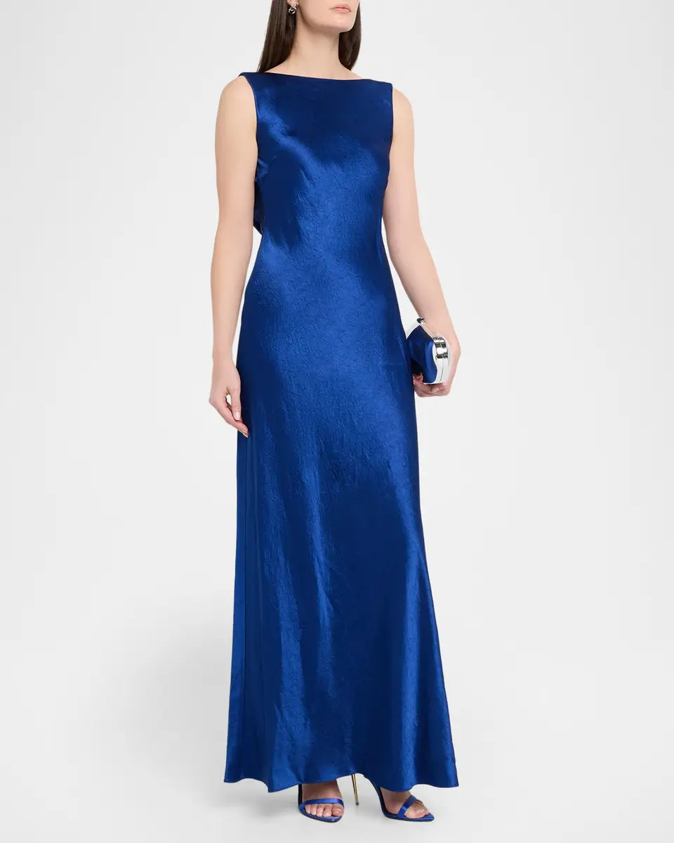 Jason Wu Collection Sleeveless Cowl Backless Satin Maxi Dress | Thumbnail 4 Jason Wu Collection Sleeveless Cowl Backless Satin Maxi Dress | Thumbnail 4