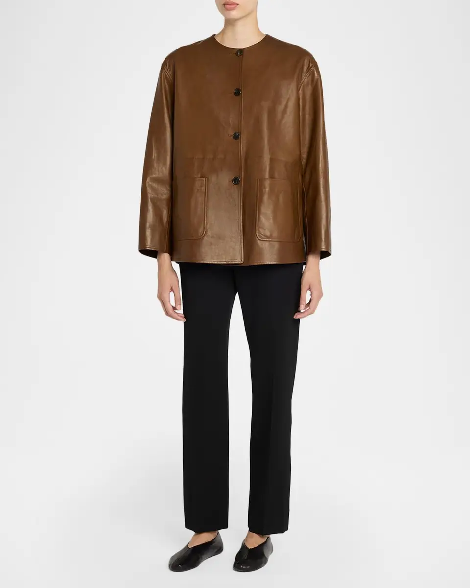 The Row Quintus Leather Single-Breasted Jacket | Thumbnail 2