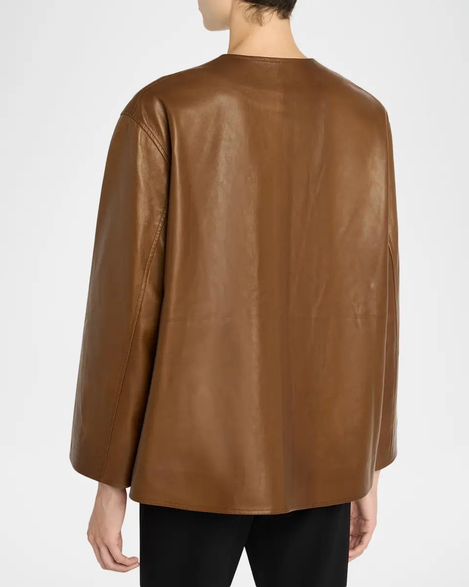 The Row Quintus Leather Single-Breasted Jacket | Thumbnail 3