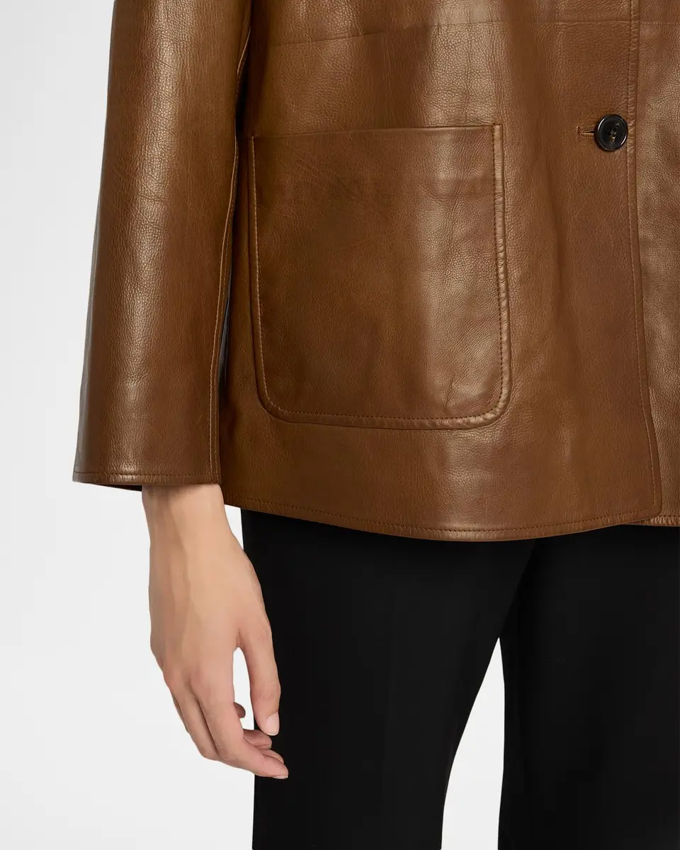 The Row Quintus Leather Single-Breasted Jacket | Thumbnail 5