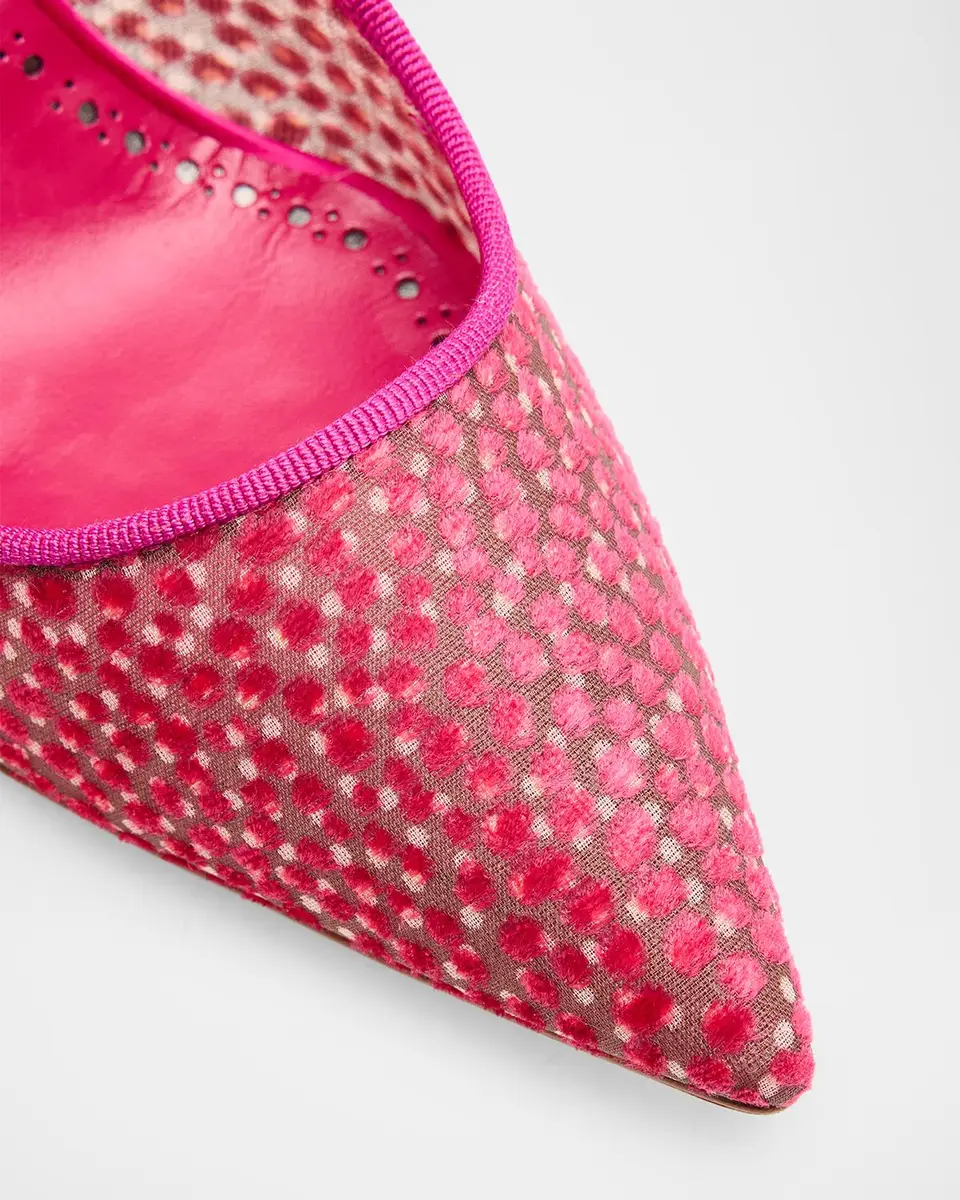 Manolo Blahnik 90mm BBLA Flocked Polka Dot Tulle Pumps | Thumbnail 3