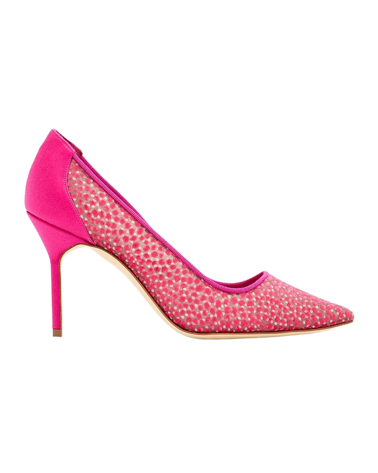 90mm BBLA Flocked Polka Dot Tulle Pumps