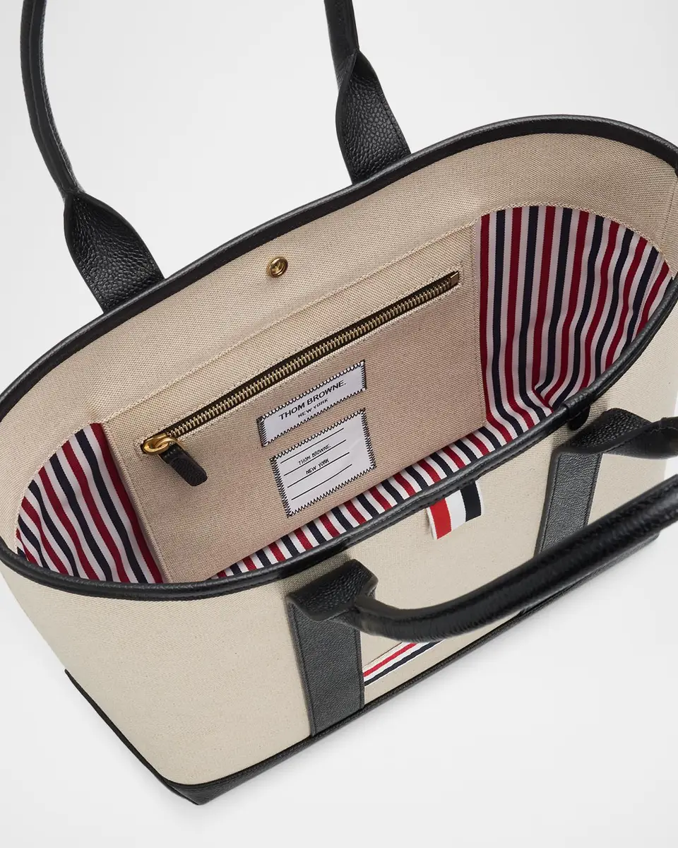 Thom Browne Small Logo Cotton Tote Bag | Thumbnail 3