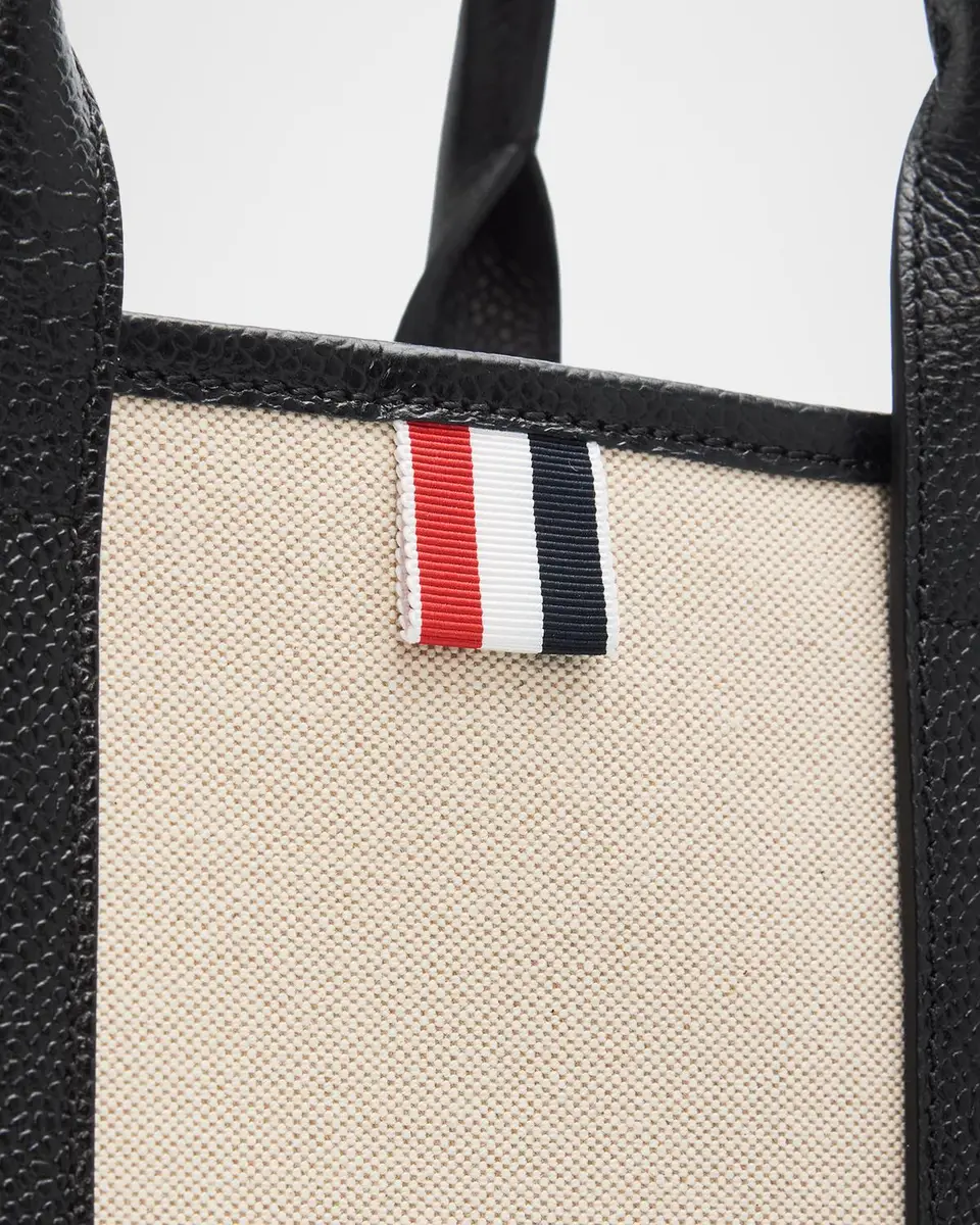Thom Browne Small Logo Cotton Tote Bag | Thumbnail 4