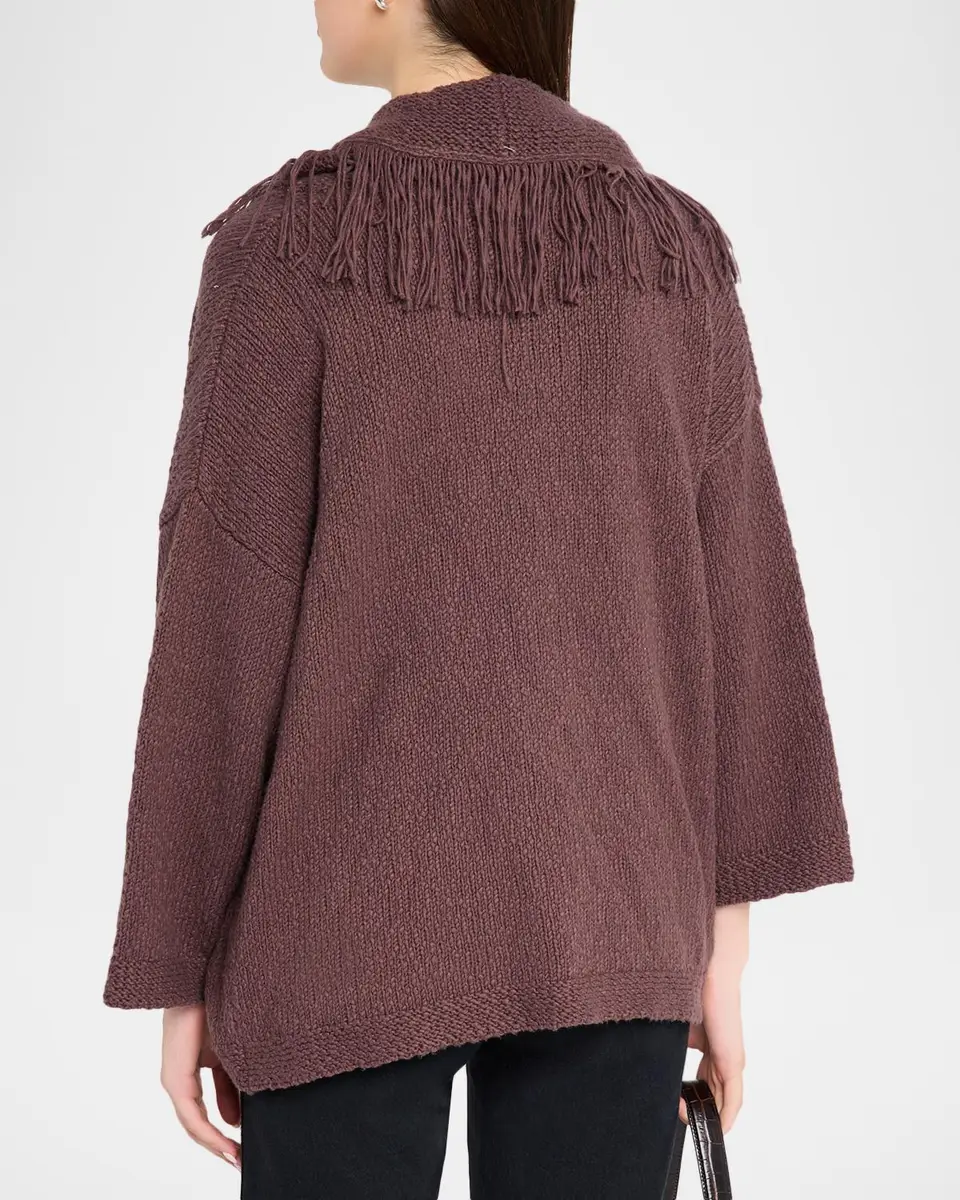Autumn Cashmere Fringe-Trim Cotton Knit Cardigan | Thumbnail 3 Autumn Cashmere Fringe-Trim Cotton Knit Cardigan | Thumbnail 3