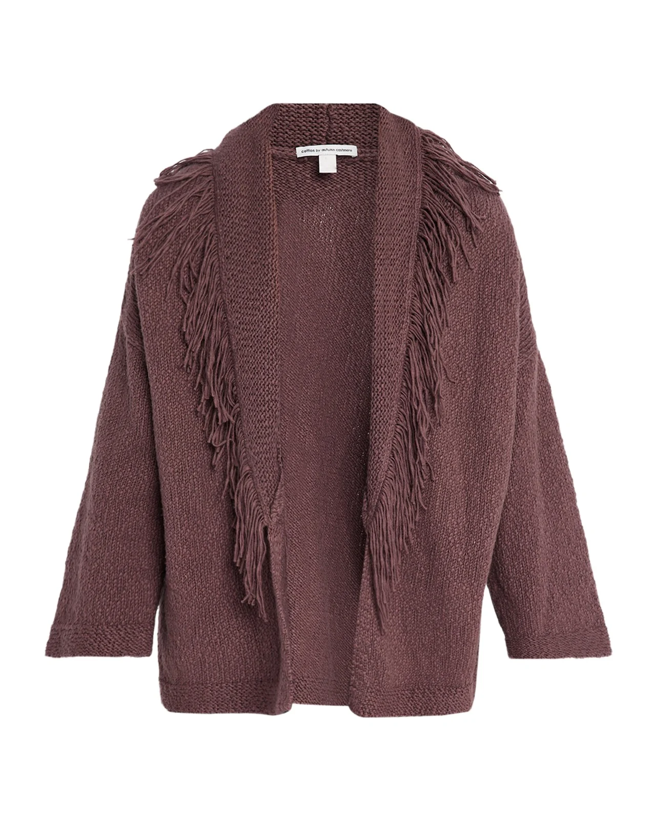 Fringe-Trim Cotton Knit Cardigan Fringe-Trim Cotton Knit Cardigan