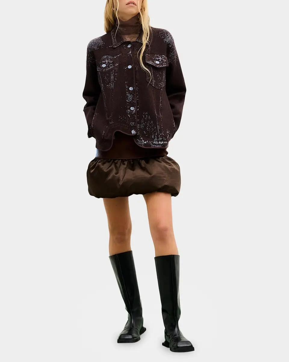 PH5 Hana Denim-Printed Wavy Asymmetric Jacket | Thumbnail 2 PH5 Hana Denim-Printed Wavy Asymmetric Jacket | Thumbnail 2