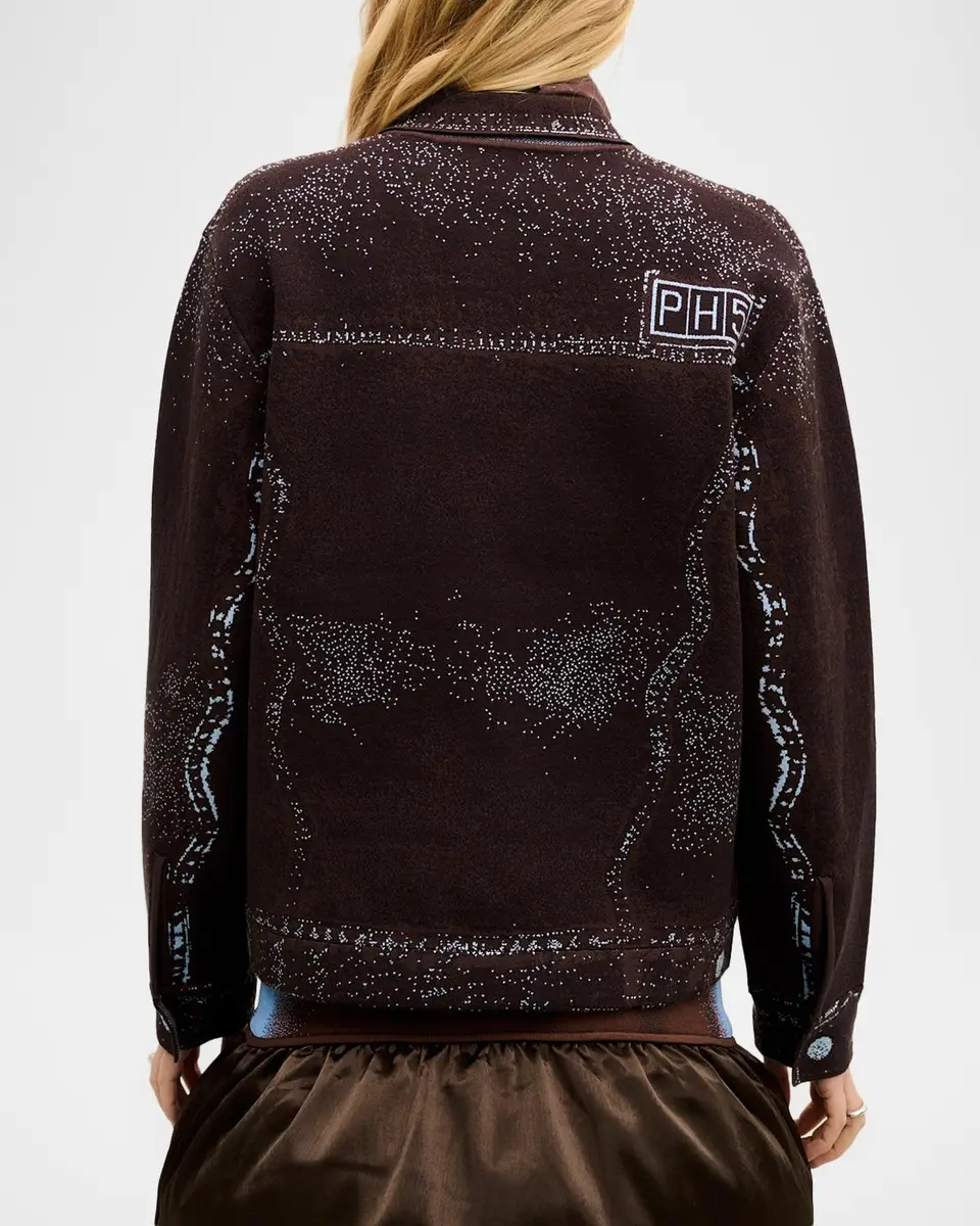 PH5 Hana Denim-Printed Wavy Asymmetric Jacket | Thumbnail 3 PH5 Hana Denim-Printed Wavy Asymmetric Jacket | Thumbnail 3