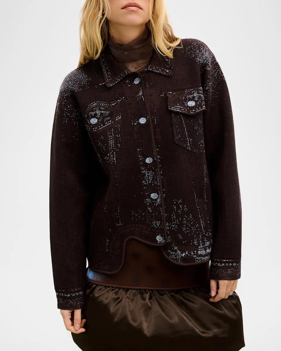 PH5 Hana Denim-Printed Wavy Asymmetric Jacket | Thumbnail 4 PH5 Hana Denim-Printed Wavy Asymmetric Jacket | Thumbnail 4