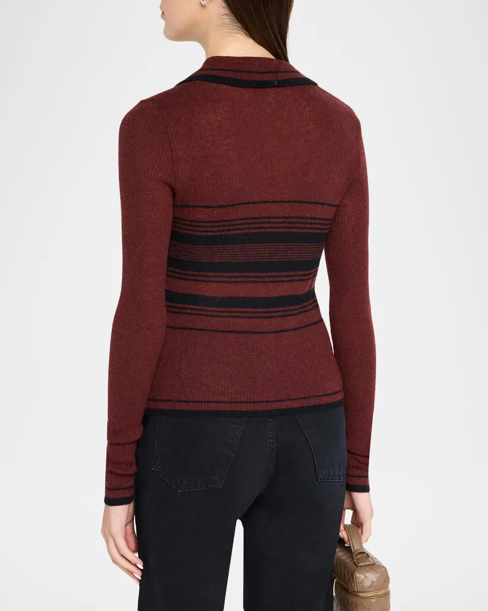 Autumn Cashmere Cashmere Striped Rib Knit Sweater | Thumbnail 3 Autumn Cashmere Cashmere Striped Rib Knit Sweater | Thumbnail 3