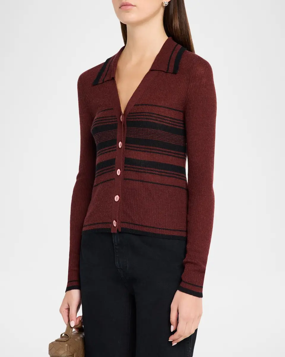 Autumn Cashmere Cashmere Striped Rib Knit Sweater | Thumbnail 4 Autumn Cashmere Cashmere Striped Rib Knit Sweater | Thumbnail 4
