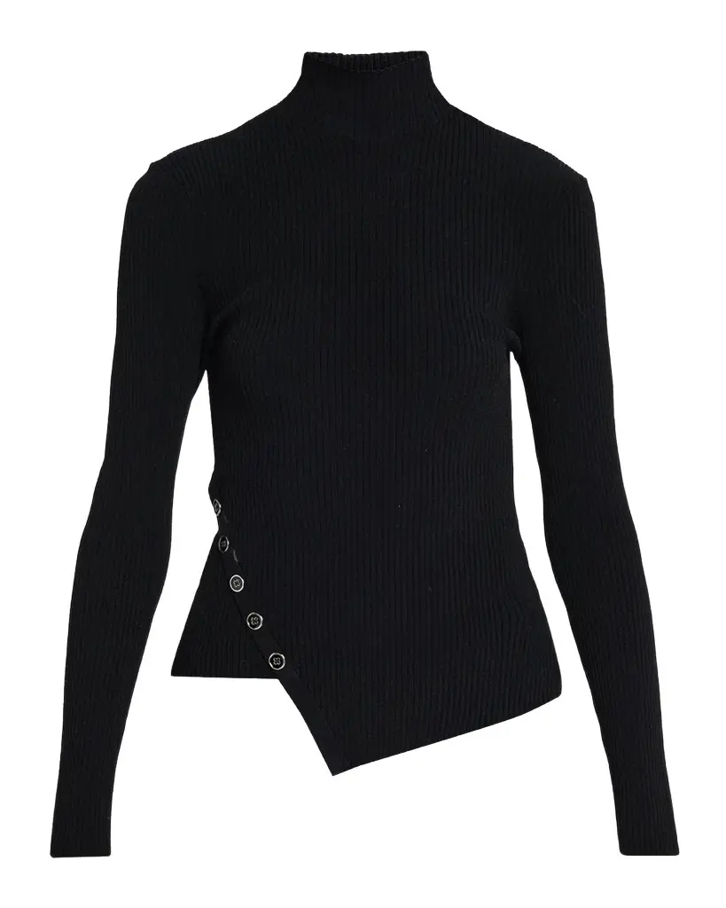 Autumn Cashmere Asymmetric Rib-Knit Turtleneck Sweater | Image 1 Autumn Cashmere Asymmetric Rib-Knit Turtleneck Sweater | Image 1