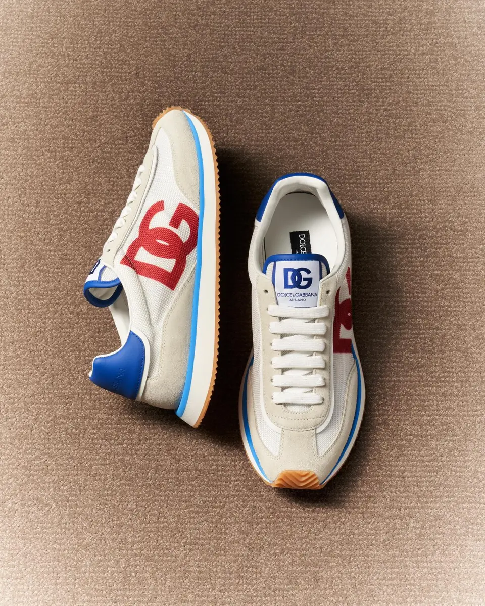 Dolce & Gabbana Men's Mixed-Material DG Cushion Sneakers | Thumbnail 3