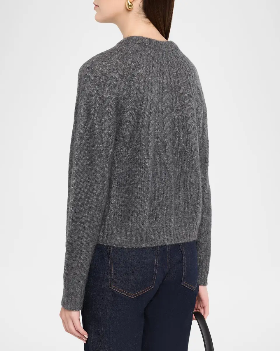 Autumn Cashmere Cashmere Crewneck Cable-Knit Sweater | Thumbnail 3 Autumn Cashmere Cashmere Crewneck Cable-Knit Sweater | Thumbnail 3