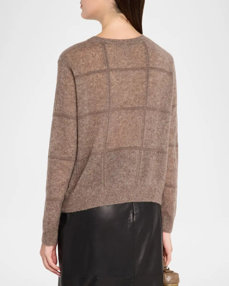 Autumn Cashmere Cashmere Windowpane Crewneck Cardigan | Thumbnail 3 Autumn Cashmere Cashmere Windowpane Crewneck Cardigan | Thumbnail 3