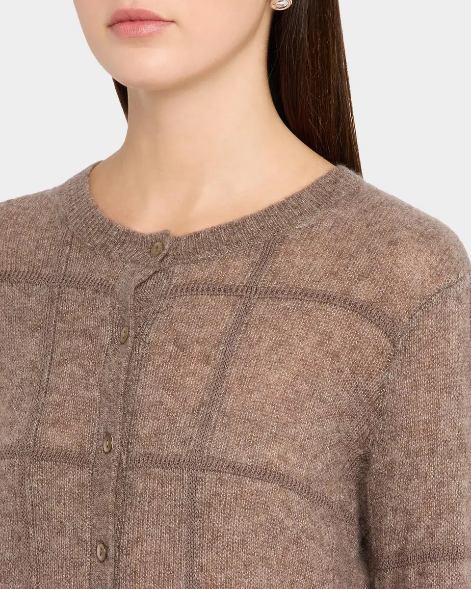Autumn Cashmere Cashmere Windowpane Crewneck Cardigan | Thumbnail 5 Autumn Cashmere Cashmere Windowpane Crewneck Cardigan | Thumbnail 5