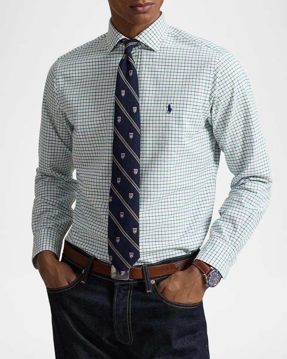 Polo Ralph Lauren Men's Classic Oxford Grid Check Sport Shirt | Thumbnail 4 Polo Ralph Lauren Men's Classic Oxford Grid Check Sport Shirt | Thumbnail 4