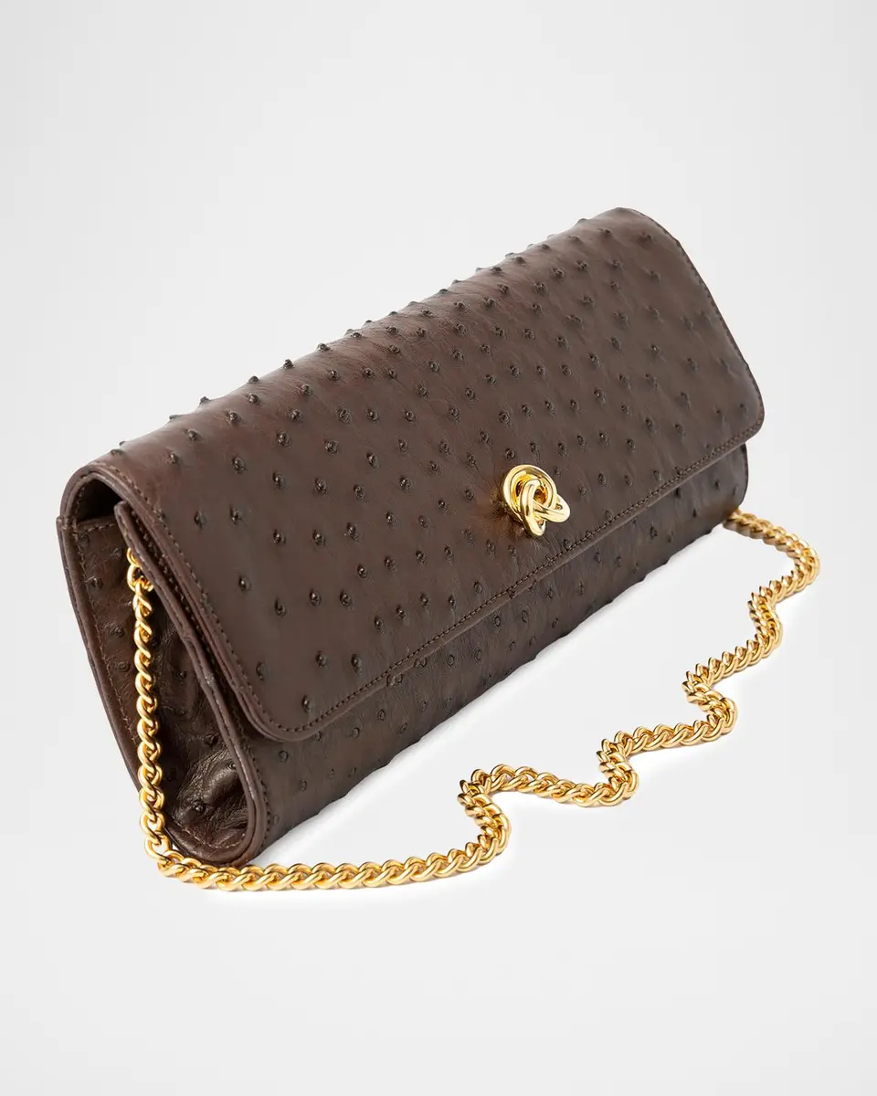 MICHELLE WILHITE Robbie Textured Leather Flap Clutch Bag | Thumbnail 2