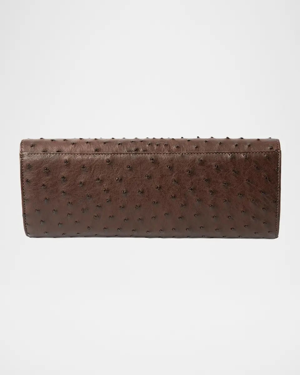 MICHELLE WILHITE Robbie Textured Leather Flap Clutch Bag | Thumbnail 3