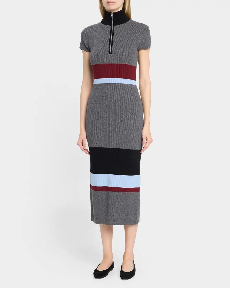 Toccin Dasha Striped Turtleneck Knit Midi Dress | Thumbnail 4 Toccin Dasha Striped Turtleneck Knit Midi Dress | Thumbnail 4