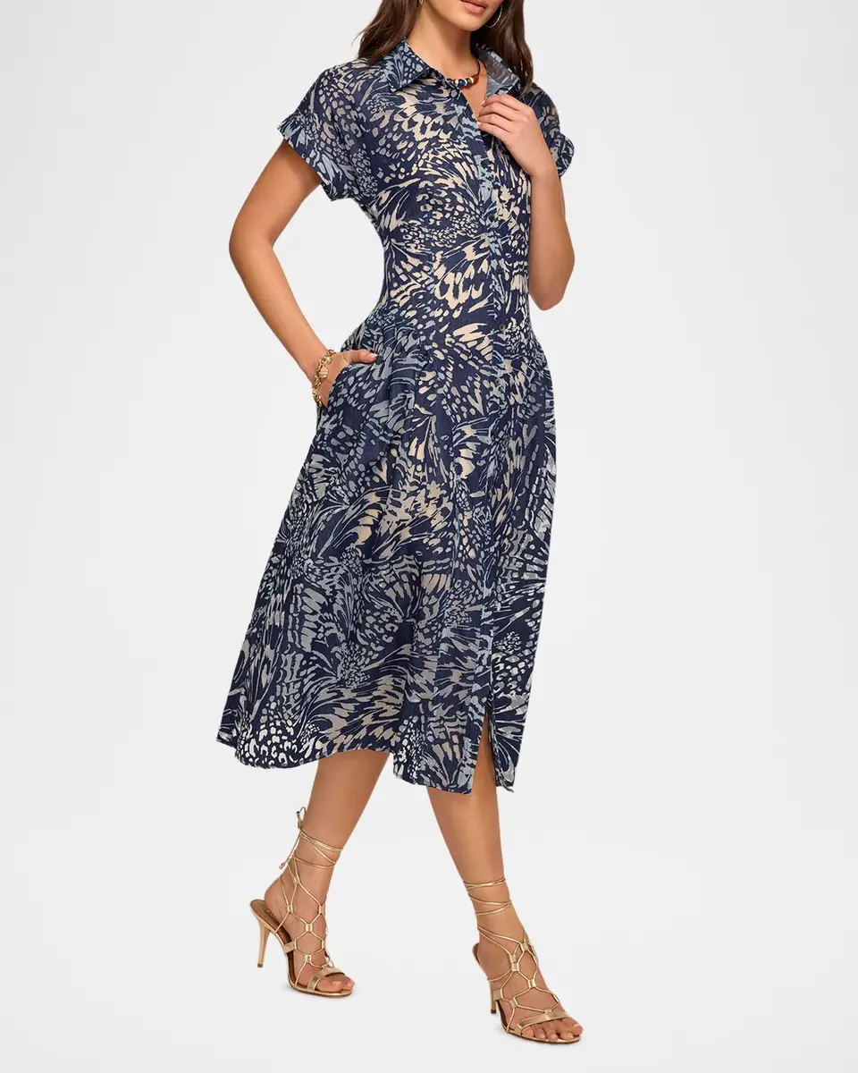Ramy Brook Kate Butterfly Burnout Midi Shirtdress | Thumbnail 2 Ramy Brook Kate Butterfly Burnout Midi Shirtdress | Thumbnail 2