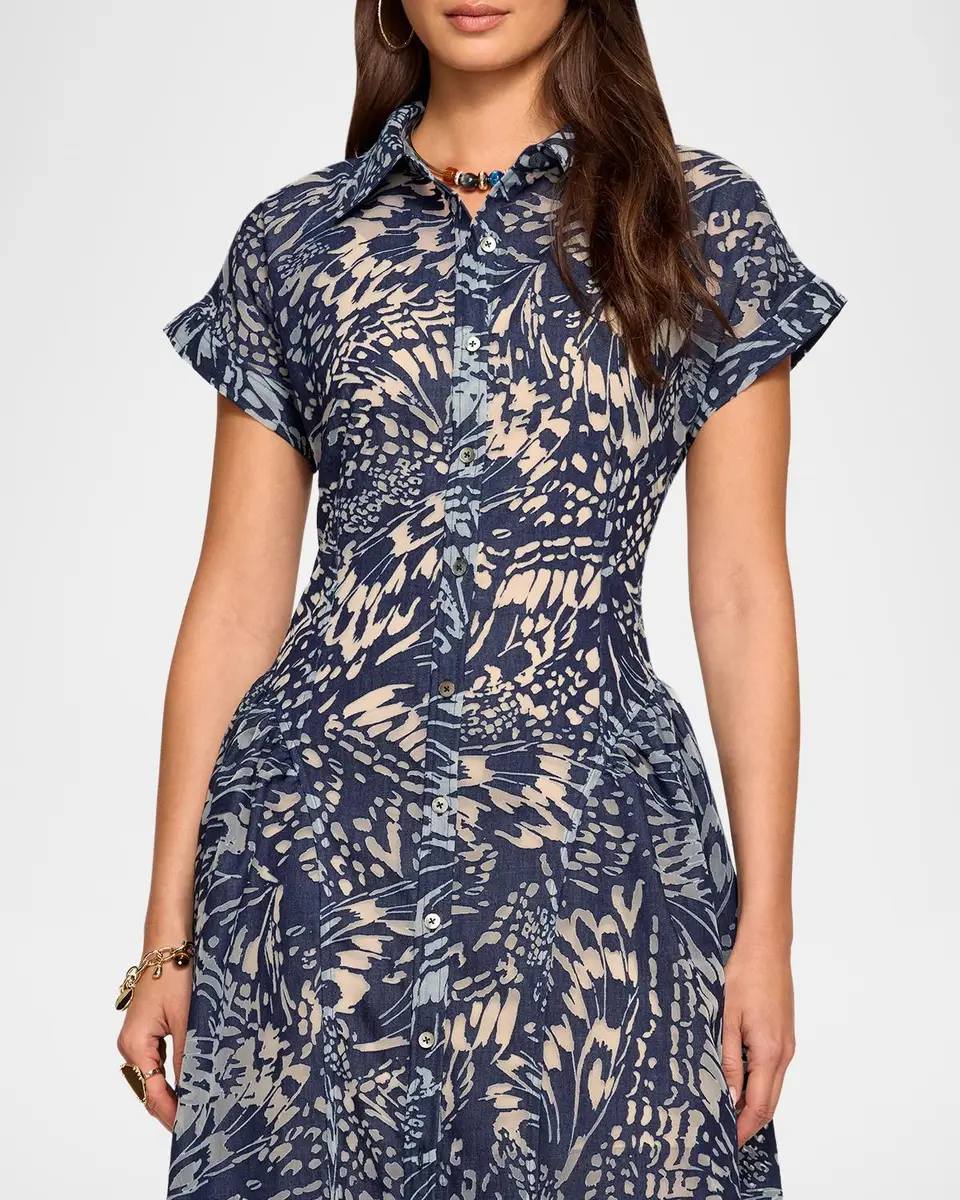 Ramy Brook Kate Butterfly Burnout Midi Shirtdress | Thumbnail 4 Ramy Brook Kate Butterfly Burnout Midi Shirtdress | Thumbnail 4