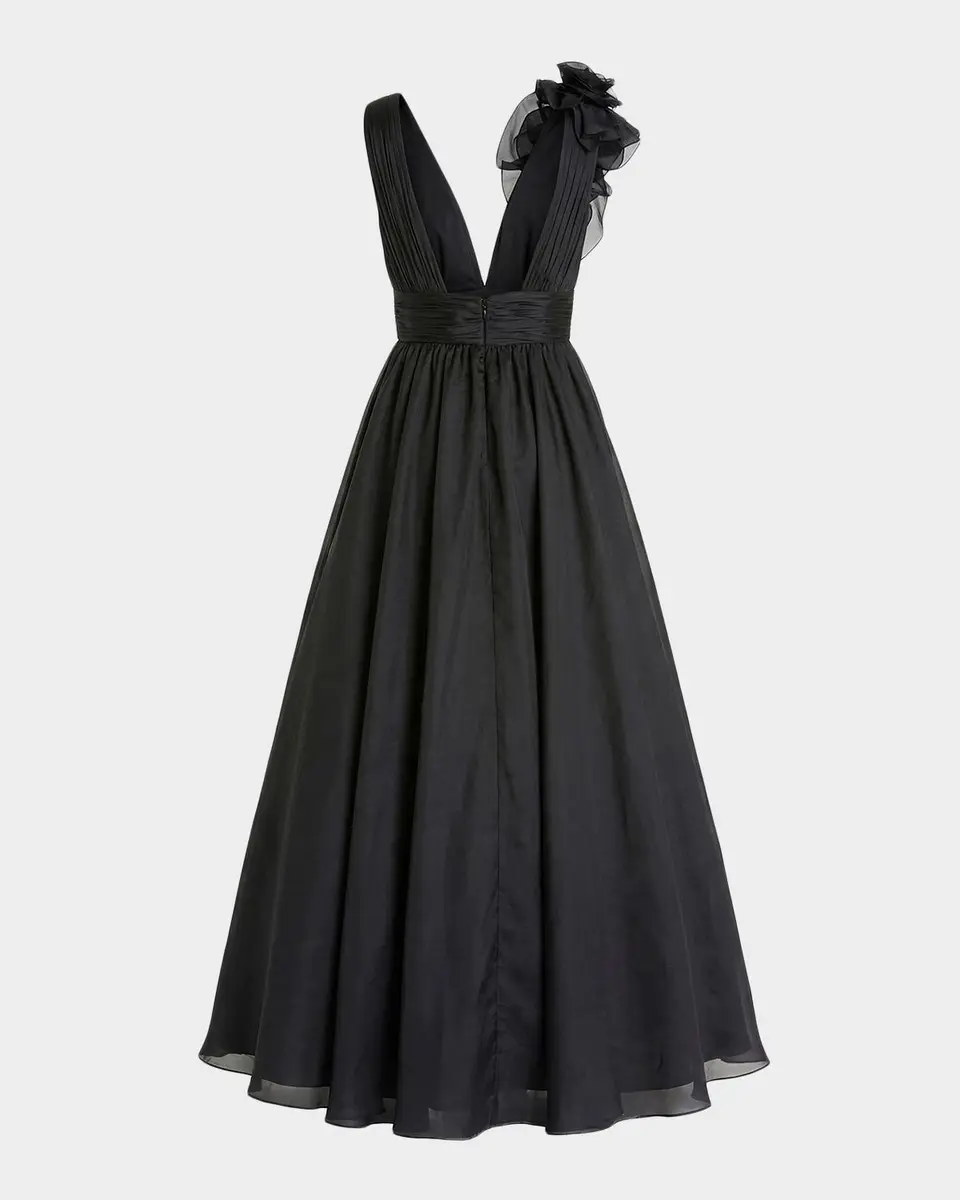 Mac Duggal Plunging V-Neck Ruffled Ball Gown | Thumbnail 5 Mac Duggal Plunging V-Neck Ruffled Ball Gown | Thumbnail 5