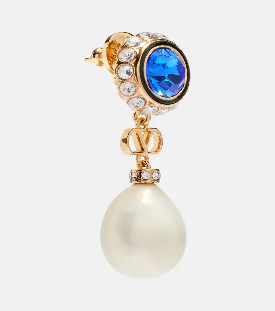 Valentino Garavani VLogo embellished drop earrings | Thumbnail 4 Valentino Garavani VLogo embellished drop earrings | Thumbnail 4