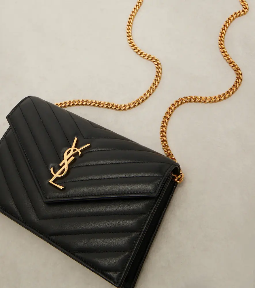 Saint Laurent Cassandre matelassé envelope leather wallet on chain | Thumbnail 2