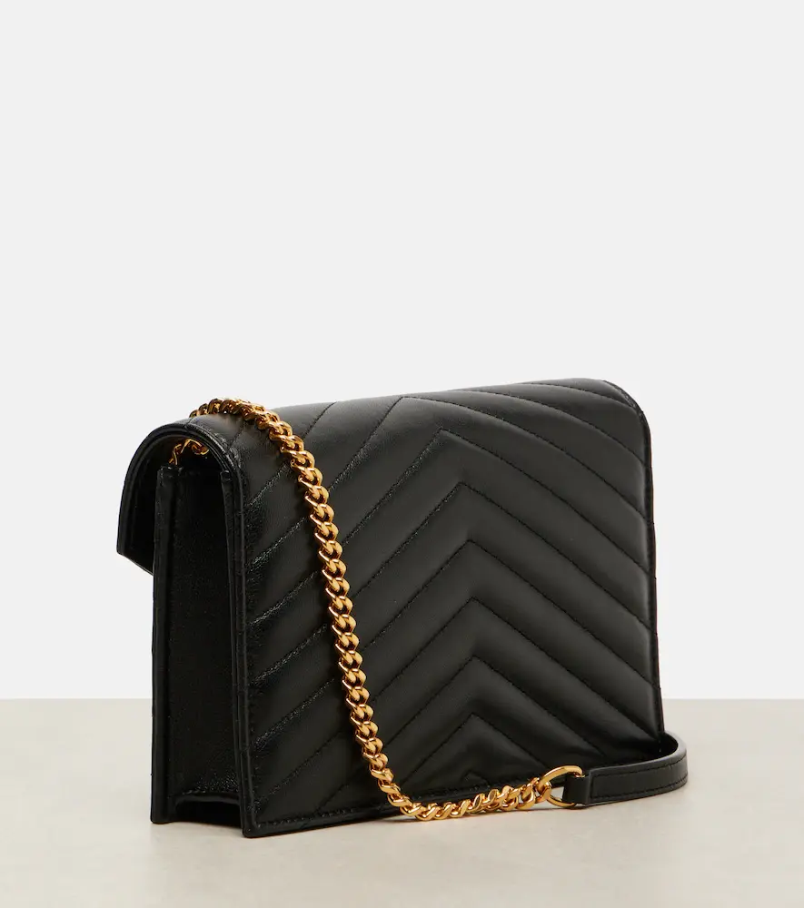 Saint Laurent Cassandre matelassé envelope leather wallet on chain | Thumbnail 3