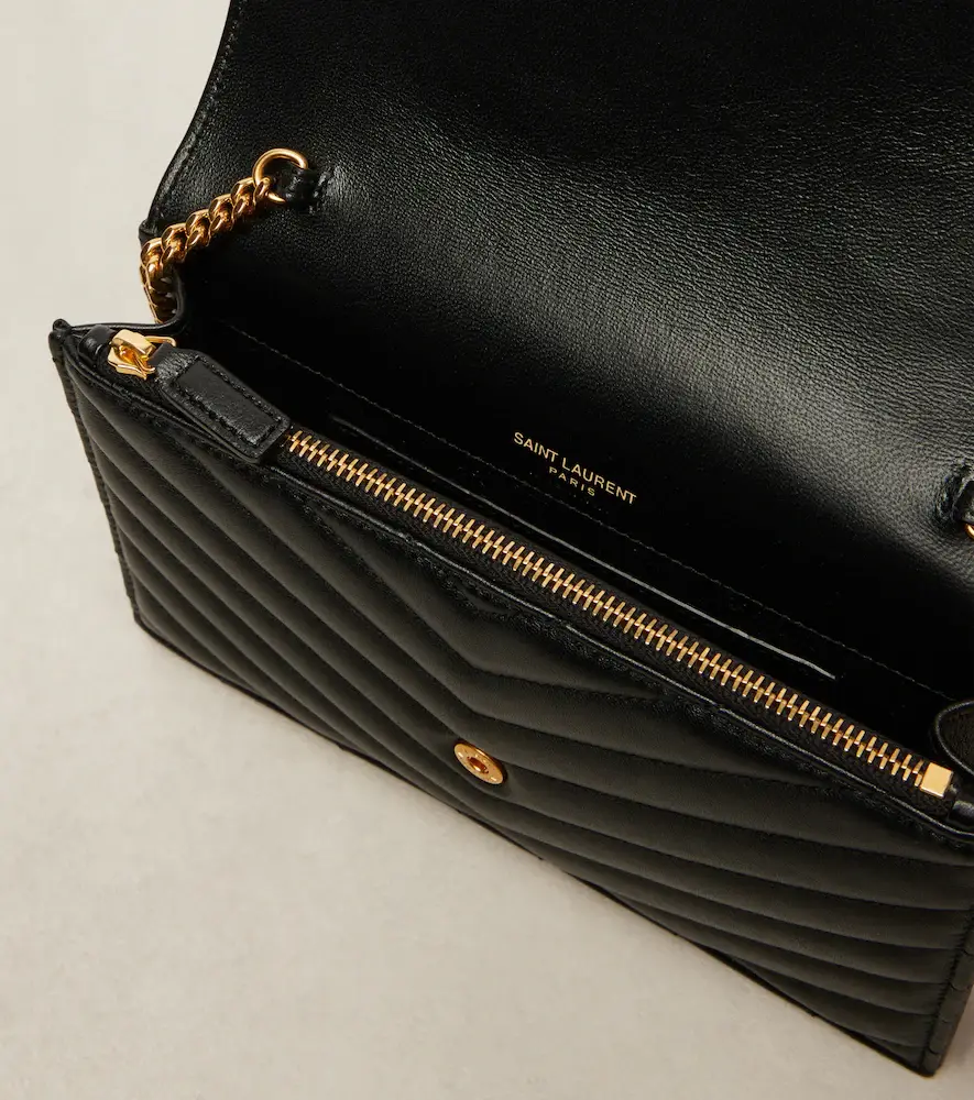 Saint Laurent Cassandre matelassé envelope leather wallet on chain | Thumbnail 4