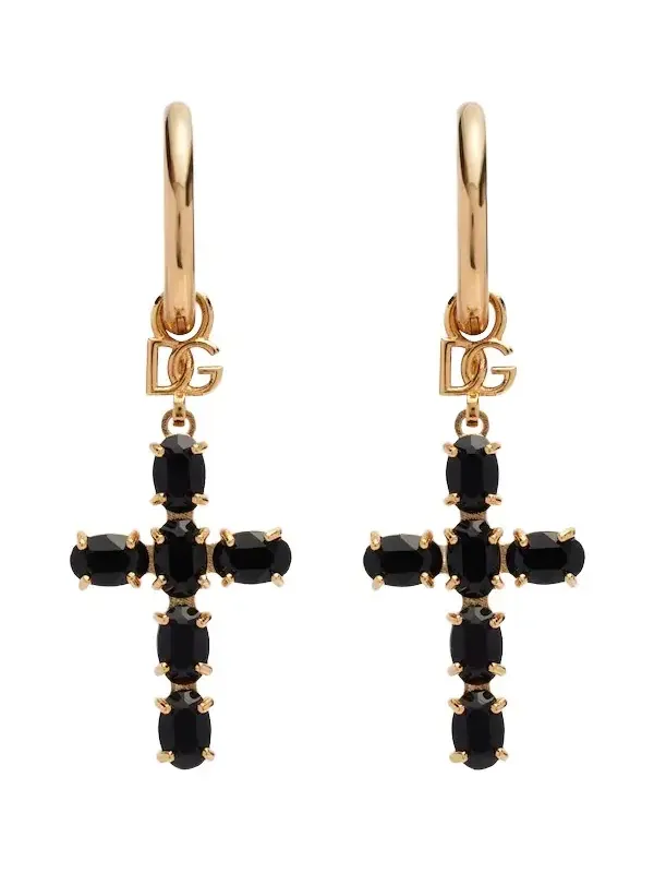 Crystal-embellished drop earrings