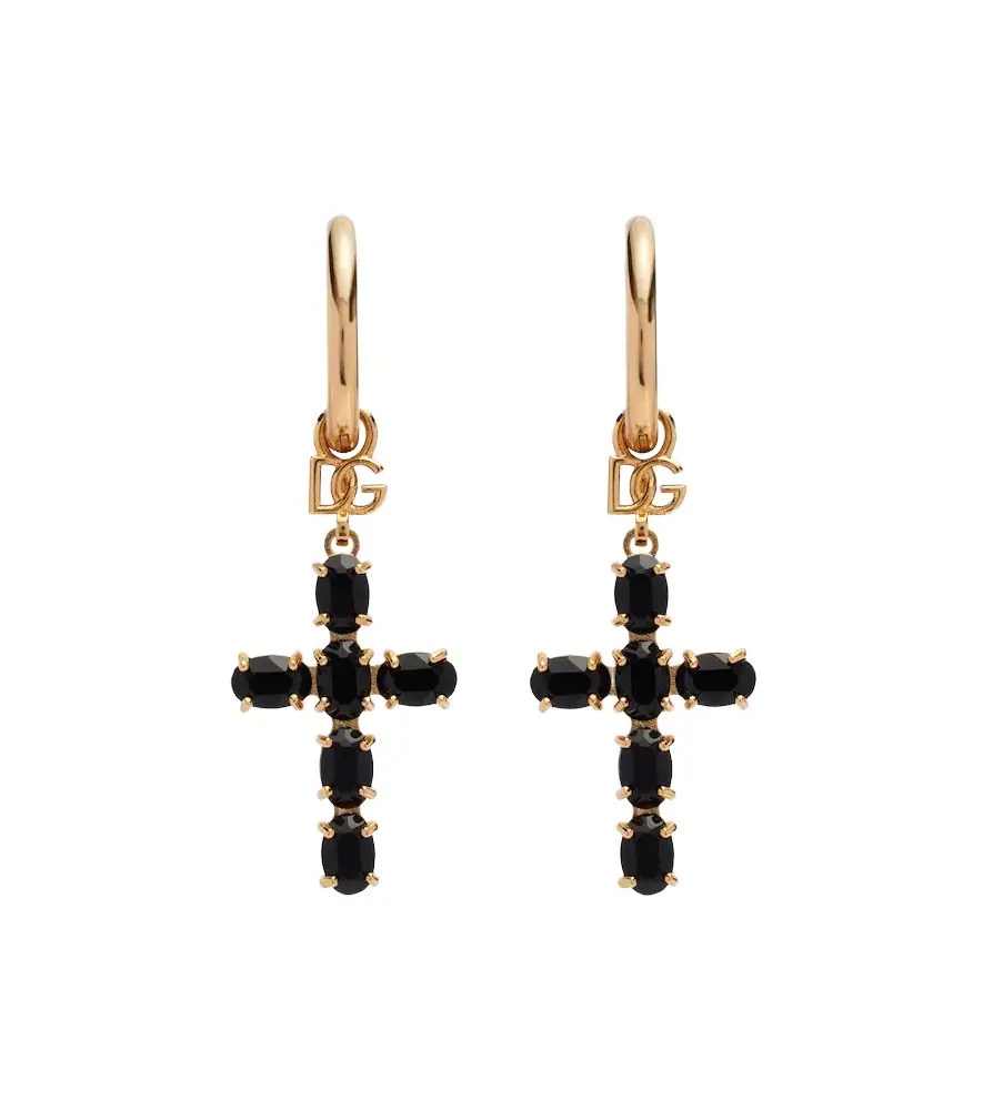 Dolce & Gabbana Crystal-embellished drop earrings | Image 1 Dolce & Gabbana Crystal-embellished drop earrings | Image 1