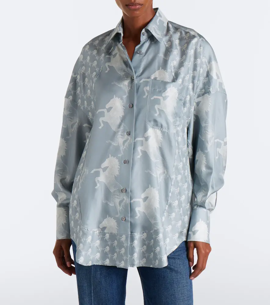 Stella McCartney Printed silk satin shirt | Thumbnail 2