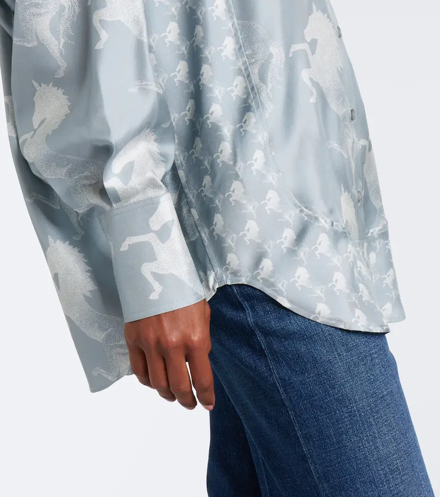 Stella McCartney Printed silk satin shirt | Thumbnail 3