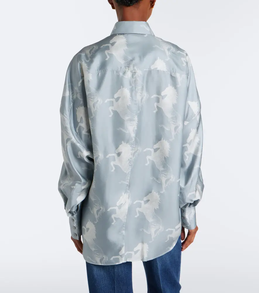 Stella McCartney Printed silk satin shirt | Thumbnail 4