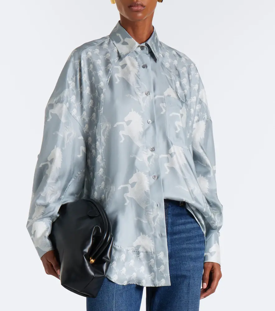 Stella McCartney Printed silk satin shirt | Thumbnail 6