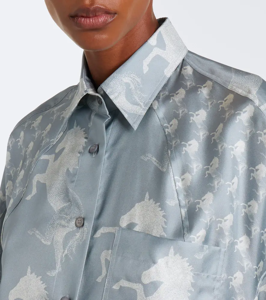 Stella McCartney Printed silk satin shirt | Thumbnail 7