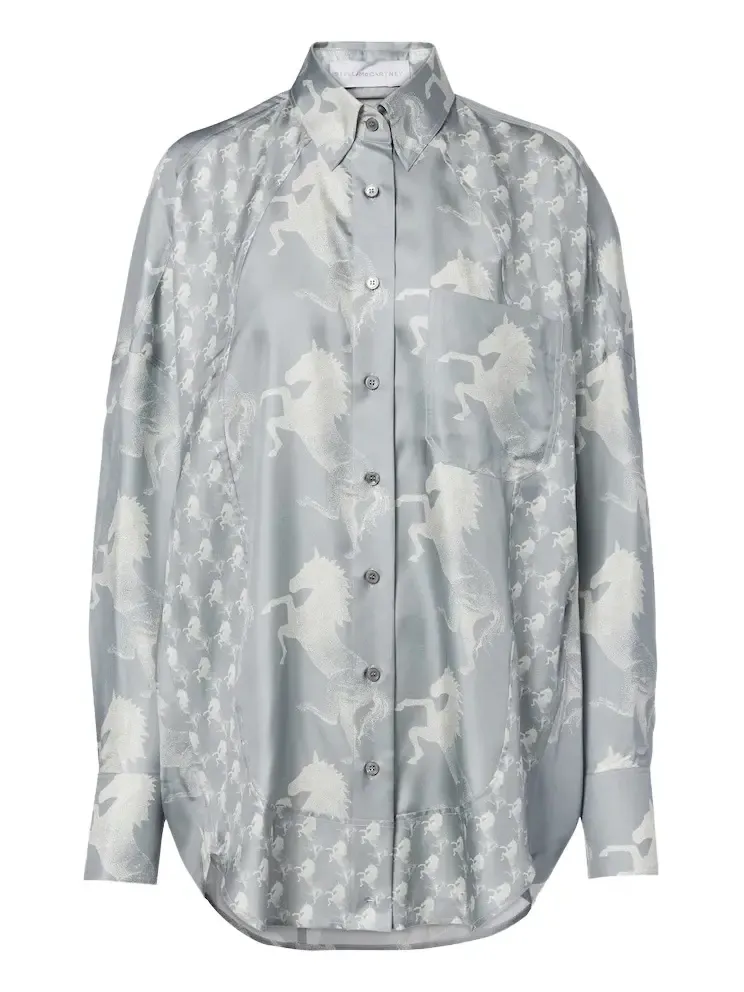 Stella McCartney Printed silk satin shirt