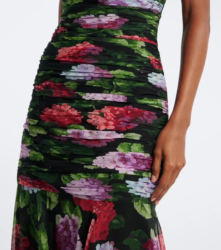 Carolina Herrera Floral-appliqué floral draped silk gown | Thumbnail 3 Carolina Herrera Floral-appliqué floral draped silk gown | Thumbnail 3
