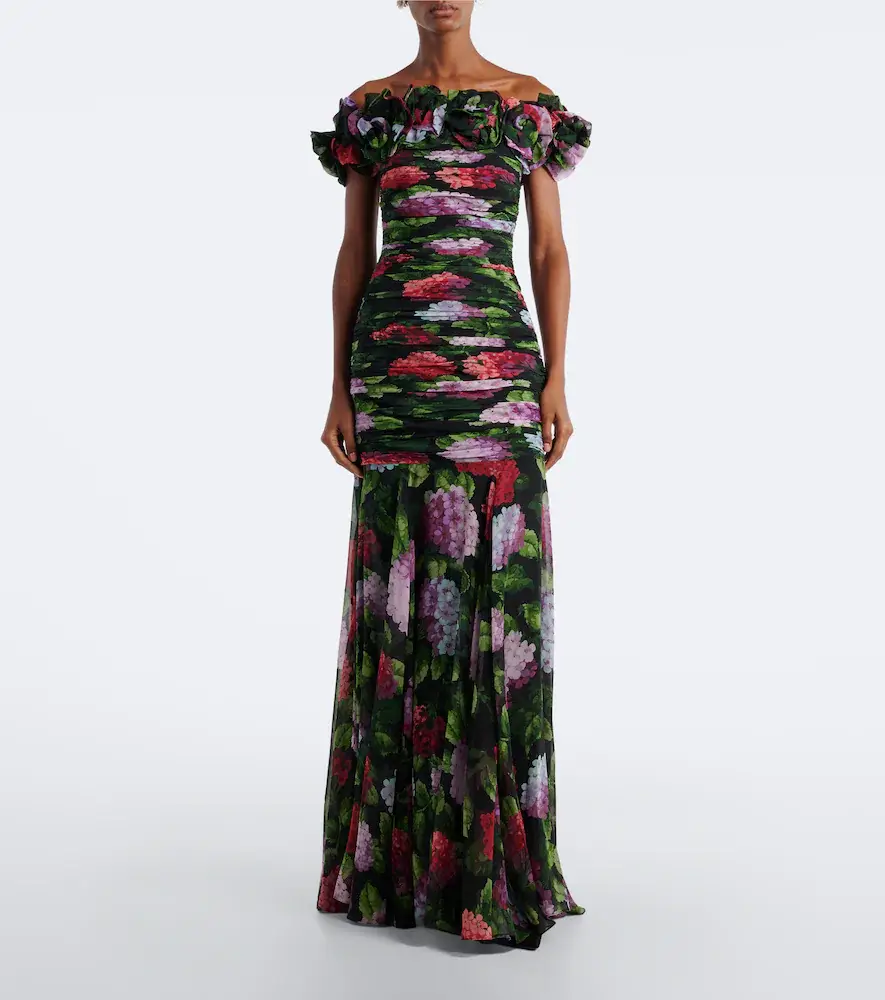 Carolina Herrera Floral-appliqué floral draped silk gown | Thumbnail 6 Carolina Herrera Floral-appliqué floral draped silk gown | Thumbnail 6
